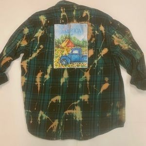 Upcycle Flannel With American Scene